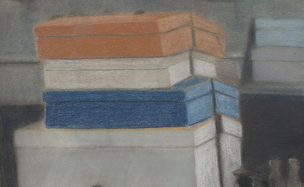 Léon Spilliaert, Dozen voor een spiegel, ca. 1904, pastel en waskrijt op papier, gekleefd op karton