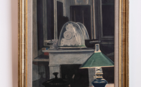 Léon Spilliaert, Interieur met groene lampenkap, december 1907, privéverzameling